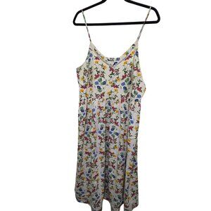Old Navy Floral Print Sleeveless Midi Dress With Adjustable Straps & Smocked Bac